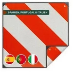 Relaxdays Warntafel Italien Spanien Portugal Wei&szlig;,Rot