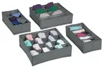 Relaxdays 4 tlg. Unterw&auml;sche Organizer Set Grau