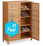Relaxdays Schuhschrank 5 F&auml;cher Bambus Hellbraun