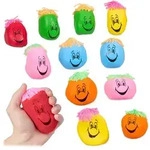 Relaxdays Stressb&auml;lle 8 cm 12er Set Blau,Gelb,Rot