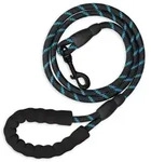 Relaxdays Gepolsterte Hundeleine schwarz 150 cm Blau,Schwarz,Grau