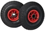 Relaxdays 4 x Sackkarrenrad 3.00-4 schwarz-rot Rot,Schwarz