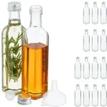 Relaxdays Flaschen zum Bef&uuml;llen 250 ml Silber,Transparent