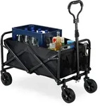 Relaxdays Faltbarer Bollerwagen Schwarz