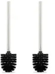 Relaxdays Toilettenb&uuml;rsten 2er Set Schwarz Schwarz,Silber
