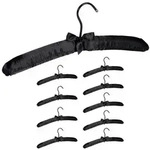 Relaxdays Kleiderb&uuml;gel Set Satin Schwarz