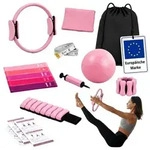 Relaxdays 13-teiliges Pilates Set Pink,Rosa,Schwarz