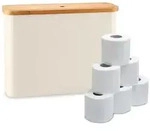 Relaxdays Toilettenpapier Aufbewahrung 12 Rollen Beige,Hellbraun