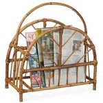 Relaxdays Zeitungsst&auml;nder Rattan rund Hellbraun