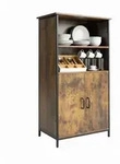 Relaxdays K&uuml;chenschrank Industrial Style Braun