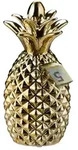 Relaxdays 4 x Spardose Ananas gold Gold