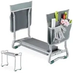 Relaxdays Kniebank f&uuml;r den Garten Grau,Silber