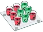 Relaxdays Tic Tac Toe Trinkspiel Wei&szlig;,Schwarz,Transparent