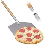 Relaxdays Pizzaschaufel Aluminium Hellbraun,Silber