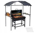 Relaxdays Grill Pavillon aus Metall Anthrazit