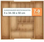 Relaxdays Ausziehbarer Besteckkasten aus Bambus Hellbraun