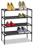 Relaxdays Schuhregal Stecksystem 4 Ebenen Schwarz