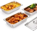 Relaxdays 6x Beh&auml;lter Edelstahl, 3er Pack Silber