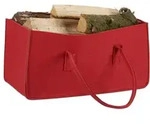 Relaxdays Kaminholztasche aus Filz Rot