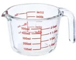 Relaxdays Messbecher Glas 500 ml Rot,Transparent