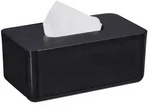 Relaxdays T&uuml;cherbox mit Bambusdeckel Schwarz