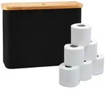 Relaxdays Toilettenpapier Aufbewahrung 12 Rollen Hellbraun,Schwarz