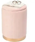 Relaxdays Hocker aus Samt mit Stauraum Gold,Rosa