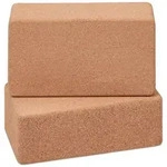 Relaxdays Kork Yogablock 2er Set Hellbraun