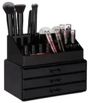 Relaxdays 2 x Make Up Organizer schwarz Schwarz