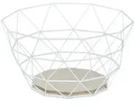 Relaxdays Obstkorb Gitter Design Wei&szlig;,Hellbraun