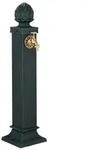 Relaxdays Standbrunnen antik 80 cm Dunkelgr&uuml;n,Gold