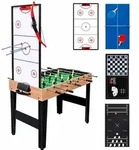 Relaxdays Spieltisch 10 in 1 Zubeh&ouml;r Gr&uuml;n,Hellbraun,Schwarz