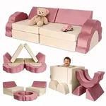 Relaxdays 10-tlg. Kinder Spielsofa modular Pink