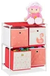 Relaxdays Kinderregal Schwan mit Boxen Wei&szlig;,Rot