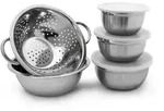 Relaxdays Sch&uuml;ssel Set Edelstahl Silber