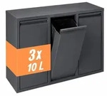 Relaxdays M&uuml;lleimer 3 F&auml;cher 3x10 l Anthrazit