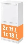 Relaxdays M&uuml;lleimer 3 F&auml;cher 40 l Wei&szlig;
