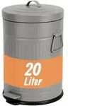 Relaxdays Retro M&uuml;lleimer 20 Liter Grau,Schwarz