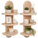 Relaxdays Wandregal Boho 2er Set Hellbraun