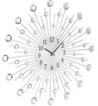 Relaxdays Wanduhr Diamant &Oslash; 50 cm Schwarz,Silber