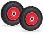 Relaxdays 2er Set Schubkarrenrad 2.50-4 Rot,Schwarz