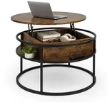 Relaxdays Couchtisch mit Stauraum Dunkelbraun,Schwarz