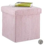 Relaxdays Sitzw&uuml;rfel faltbar Samt Rosa