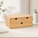 Relaxdays Schubladenbox Bambus Hellbraun