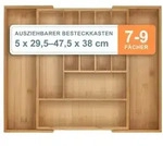 Relaxdays Ausziehbarer Besteckkasten aus Bambus Hellbraun