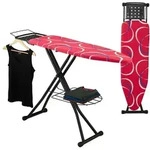Relaxdays B&uuml;gelbrett 110 x 33 cm Rot,Schwarz