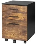 Relaxdays Rollcontainer mit H&auml;ngeregister Braun,Schwarz