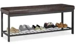 Relaxdays Schuhbank XXL mit Polster Dunkelbraun,Schwarz
