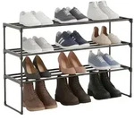 Relaxdays Schuhregal Metall Schwarz