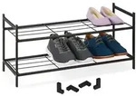 Relaxdays Stapelbares Schuhregal 2 Ebenen Schwarz